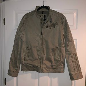 EXPRESS Tan Jacket with Button Collar